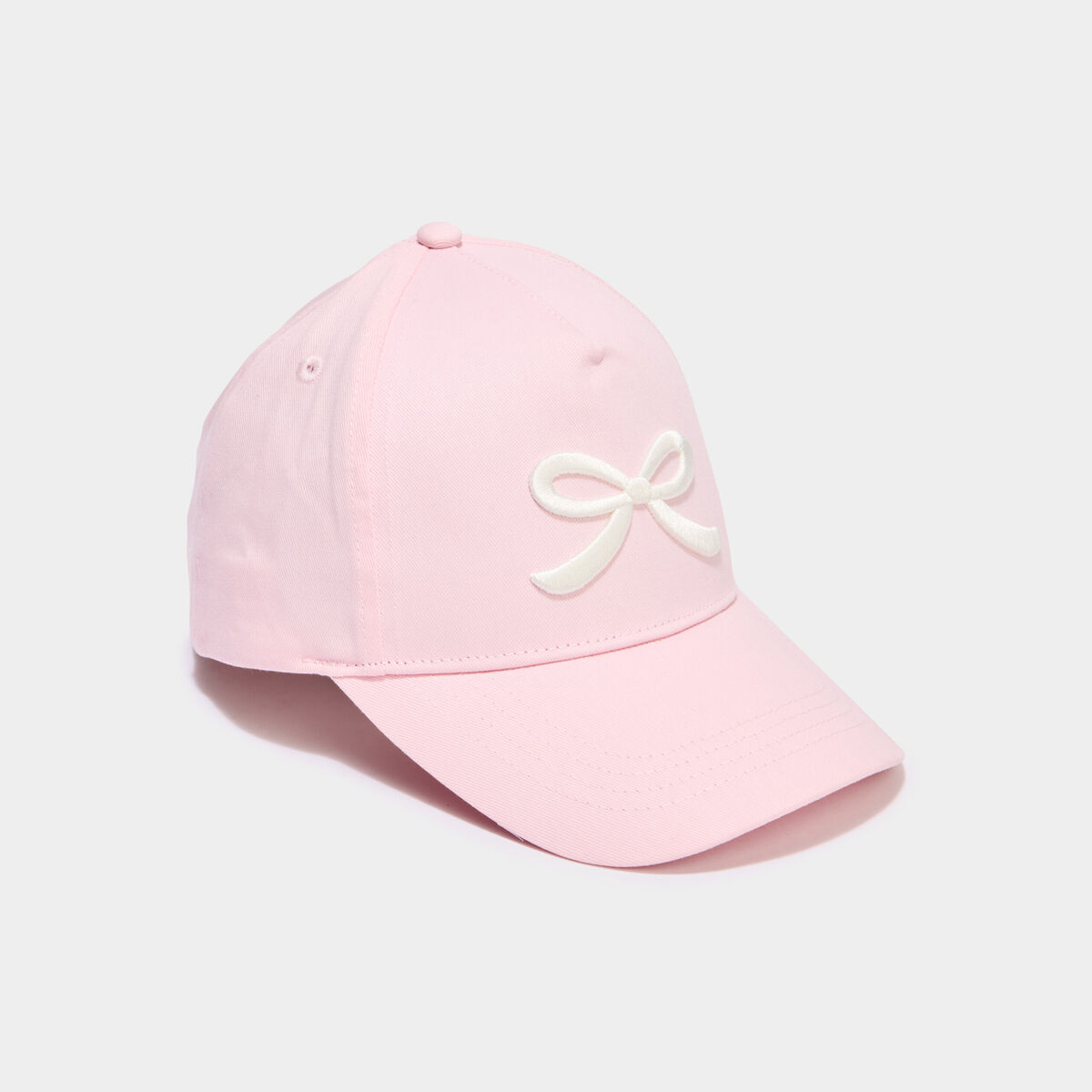 Casquette brod&eacute;e ajustable coton rose fille