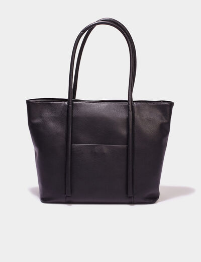 Sac shopper trapèze noir femme