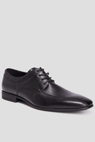 Derbies à bouts carrés noir homme