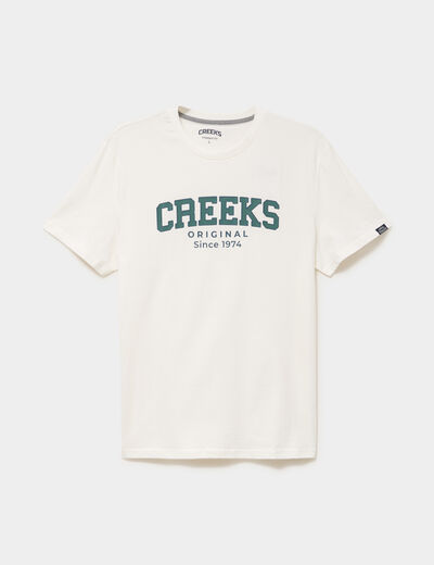 T-shirt droit manches courtes coton blanc homme