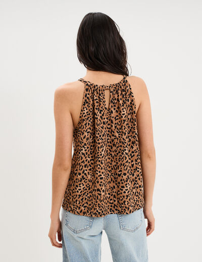 D&eacute;bardeur encolure am&eacute;ricaine beige femme