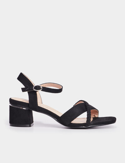Sandales &agrave; talons Mosquitos noir femme