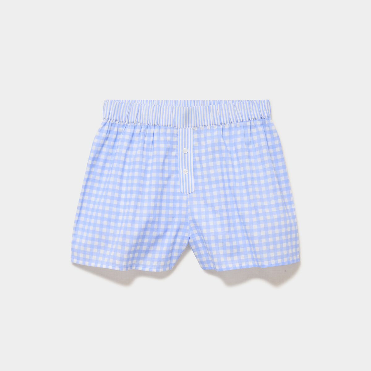 Short de pyjama taille &eacute;lastiqu&eacute;e coton blanc femme