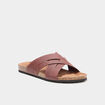 Mules brides crois&eacute;es marron homme