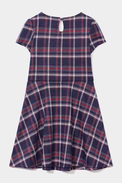 Robe patineuse manches courtes bleu marine fille