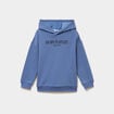 Sweat hoodie doubl&eacute; &agrave; capuche oversize bleu gar&ccedil;on