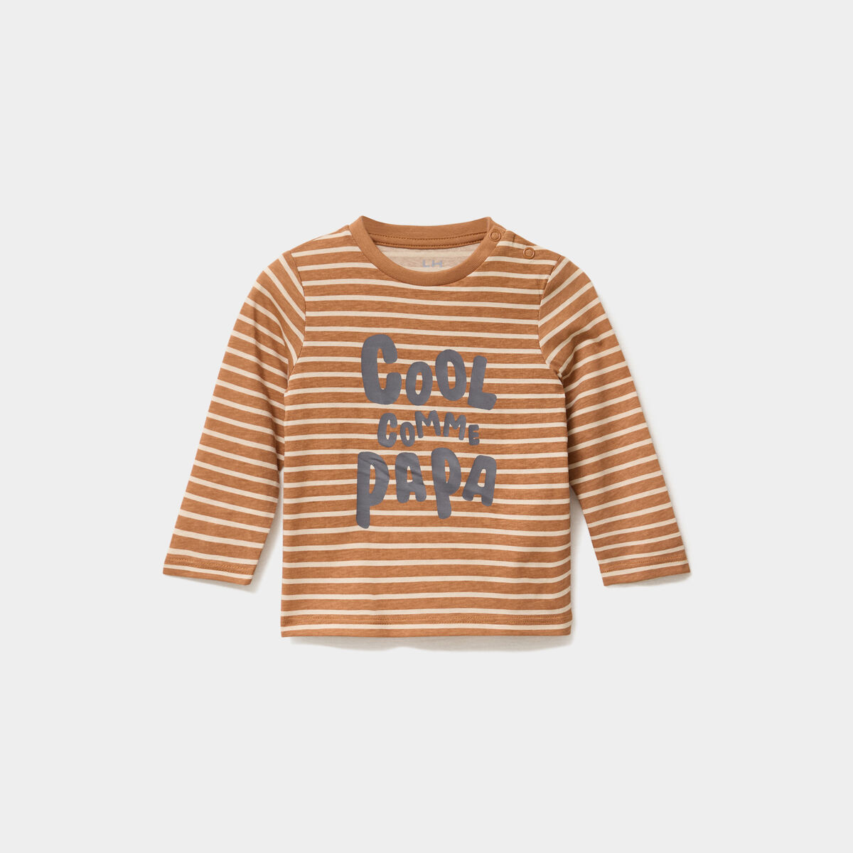 T-shirt manches longues col rond coton camel bébé garçon