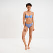 Tanga en dentelle doublure coton bleu lavande femme