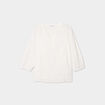 Blouse broderie anglaise manches 3/4 blanc femme grande taille