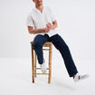 Chemise manches courtes gaze de coton blanc homme