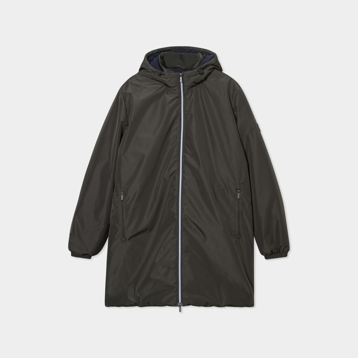 Parka d&eacute;perlante doubl&eacute;e &agrave; capuche vert kaki homme