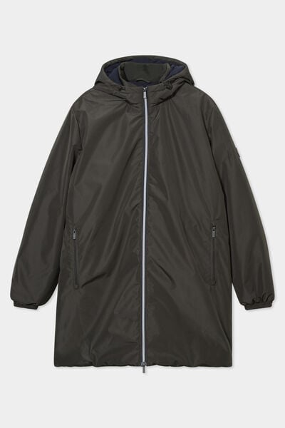 Parka d&eacute;perlante doubl&eacute;e &agrave; capuche vert kaki homme
