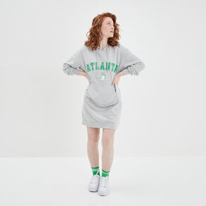 Robe sweat droite à capuche Creeks gris clair femme