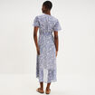 Robe longue &eacute;vas&eacute;e col cache-coeur bleu femme