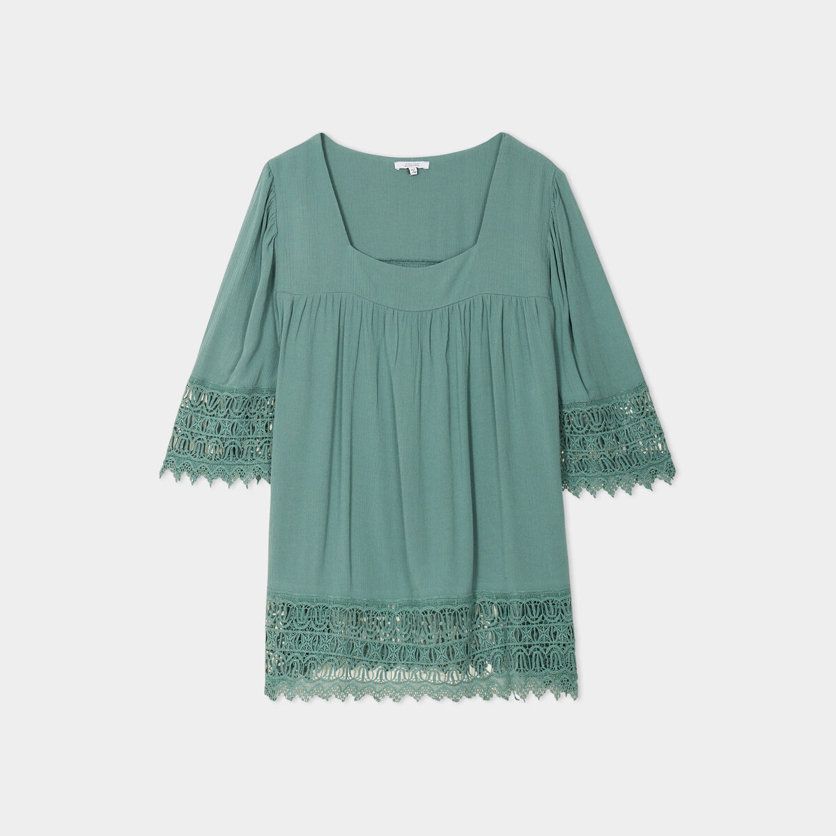 Blouse manches courtes vert foncé femme grande taille
