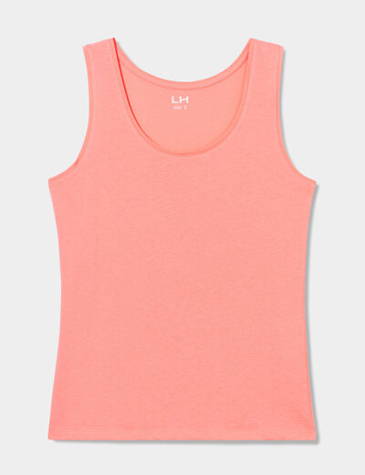 Débardeur bretelles larges coton vieux rose femme