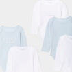 Lot de 5 bodies coton manches longues bleu ciel bébé garçon