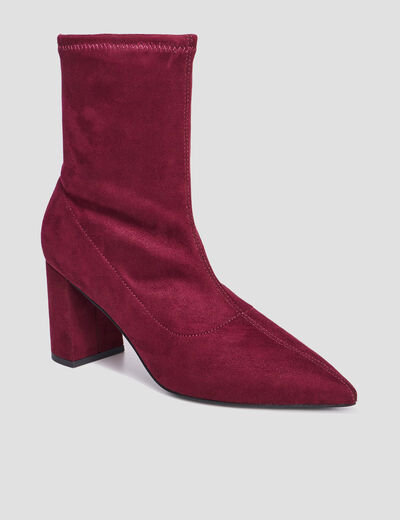 Bottines à talons bouts pointus rouge femme
