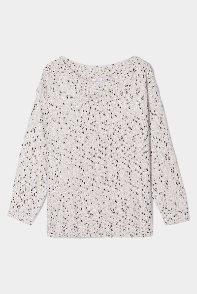 Pull col rond bateau blanc femme grande taille