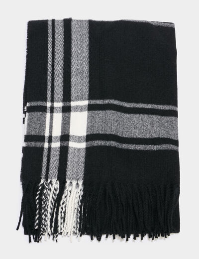 &Eacute;charpe &agrave; franges noir homme