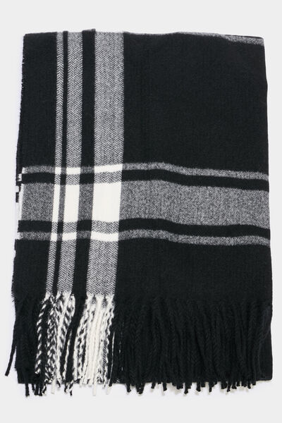 &Eacute;charpe &agrave; franges noir homme