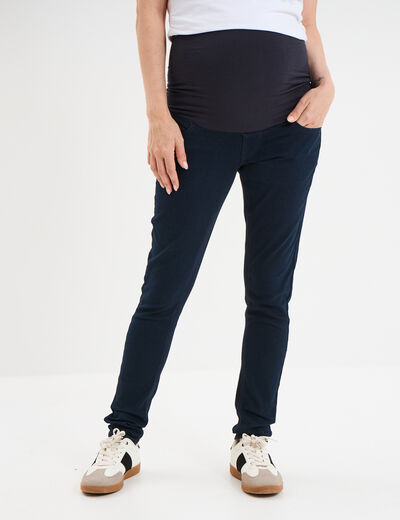 Jegging grossesse confort avec bandeau denim blue black femme maternité