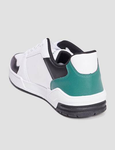 Tennis basses à lacets blanc homme
