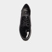Derbies vernies &agrave; lacets noir femme