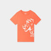 T-shirt col rond et manches courtes rouge corail garçon