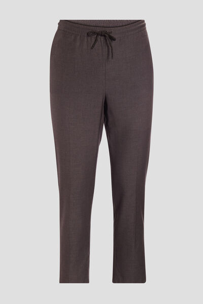 Pantalon droit à coulisse gris foncé homme