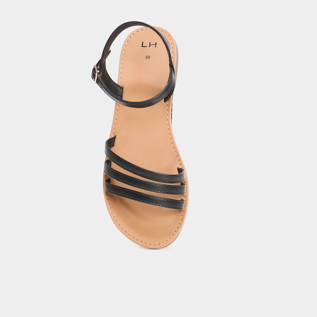 Sandales plates noir femme