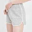 Short droit taille élastiquée gris clair femme