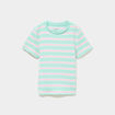 T-shirt c&ocirc;tel&eacute; manches courtes bleu turquoise fille