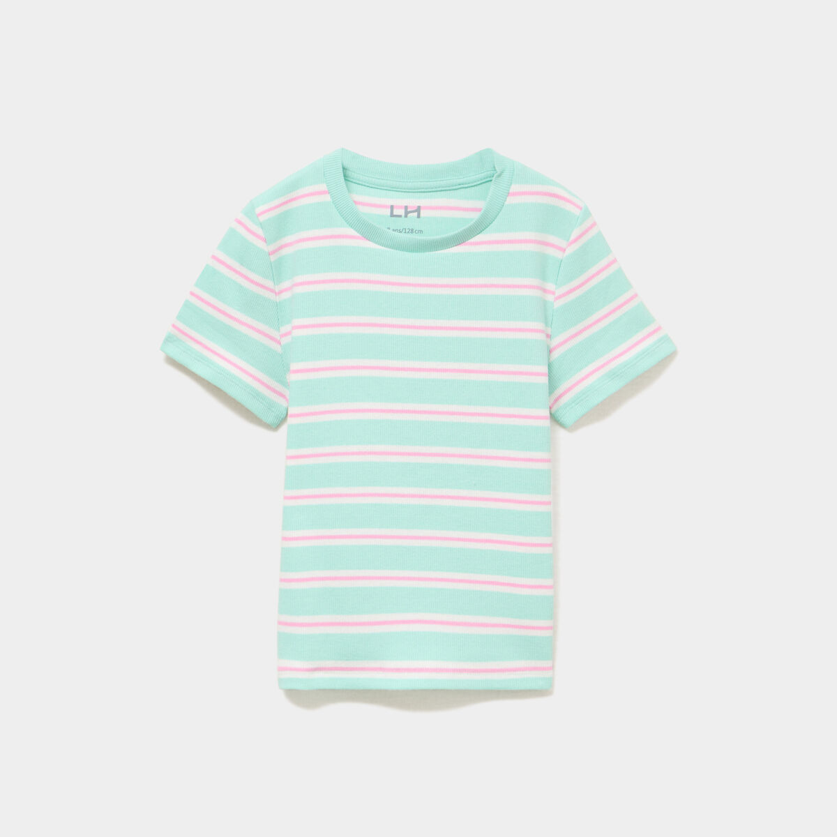 T-shirt c&ocirc;tel&eacute; manches courtes bleu turquoise fille