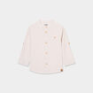 Chemise col mao manches retroussables beige b&eacute;b&eacute; gar&ccedil;on