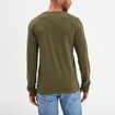 T-shirt col tunisien manches longues vert kaki homme