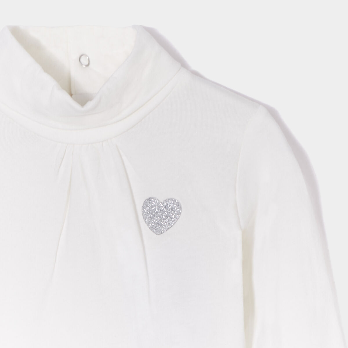 T-shirt avec col roulé ivoire bébé fille