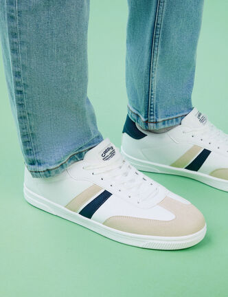 Tennis basses à lacets blanc homme