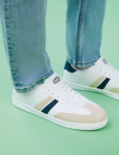 Tennis basses à lacets blanc homme