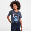 T-shirt manches courtes coton Stitch gris foncé femme