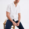 Chemise manches courtes gaze de coton blanc homme