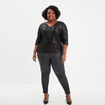 T-shirt sequins manches courtes noir femme grande taille