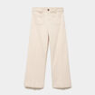 Pantalon large poche plaqu&eacute;e cropped ivoire femme