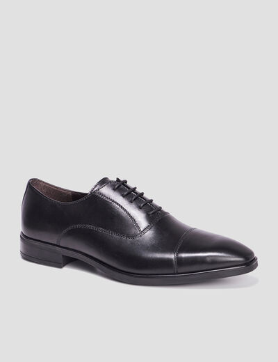 Derbies à lacets en cuir noir homme