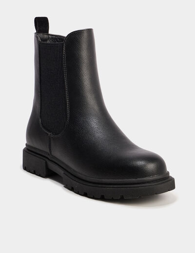 Boots crant&eacute;es noir fille