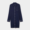 Chemise de nuit liquette boutonn&eacute;e bleu marine femme