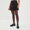 Jupe-short portefeuille avec boucle noir femme