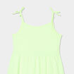 Robe courte bretelles nou&eacute;es &eacute;vas&eacute;e jaune fluo fille