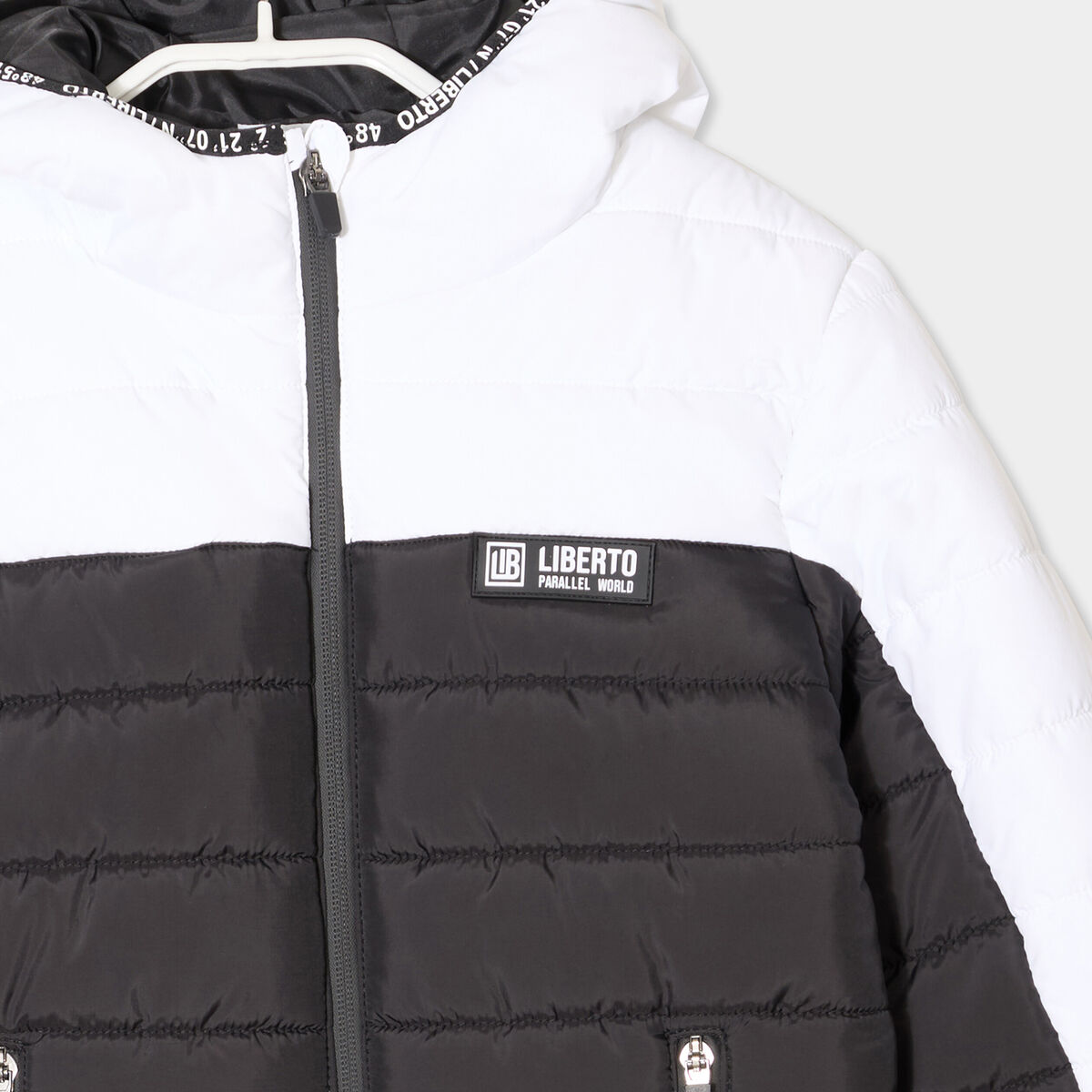 Doudoune zippée à capuche blanc garçon