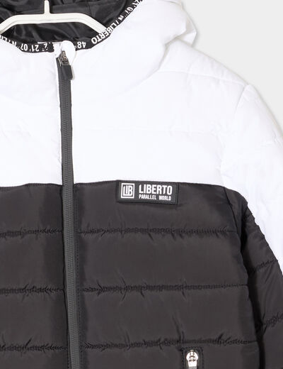 Doudoune zippée à capuche blanc garçon